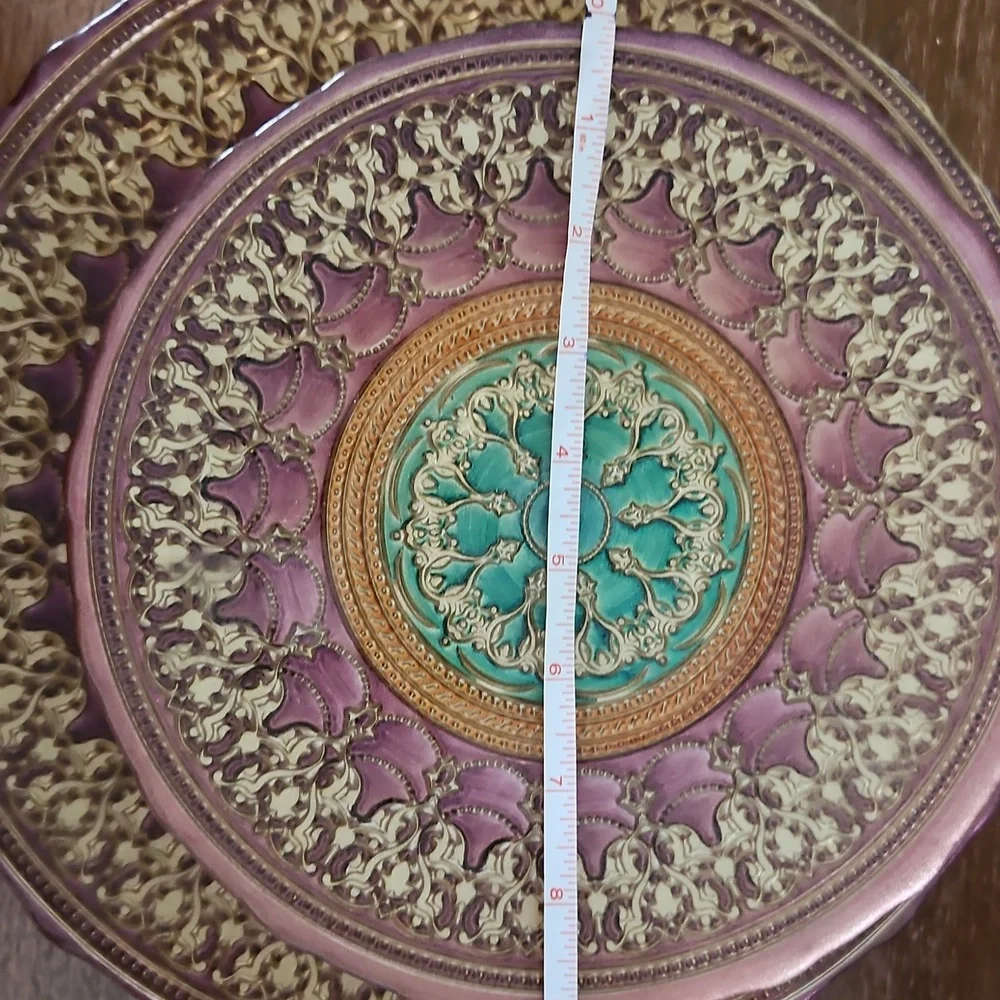 Ornate Purple and Gold Decorative Plates - Picture 2 of 5